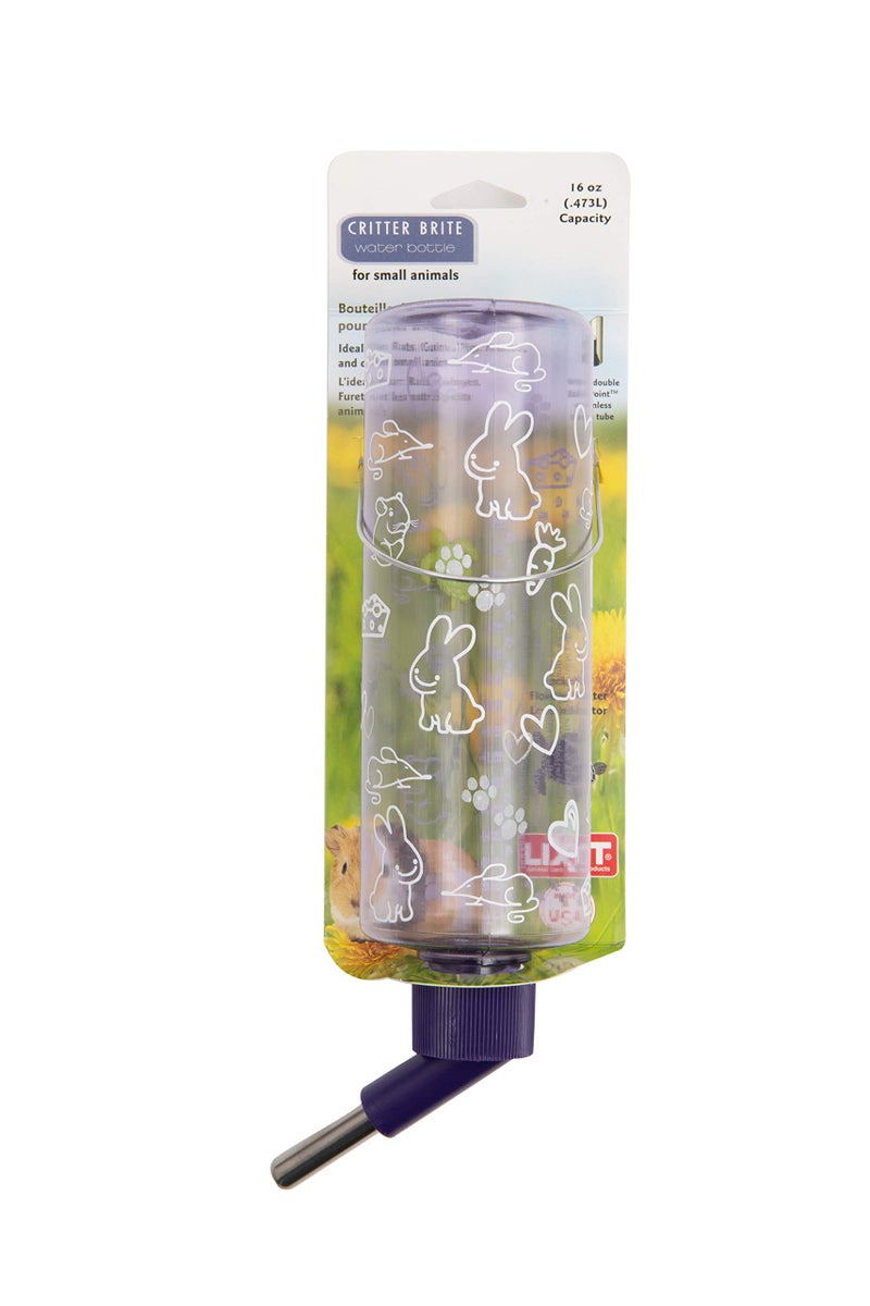 Lixit Critter Bright Water Bottles for Hamsters, Rabbits, Chinchillas, Ferrets, Guinea Pigs and Other Small Animals. (16 Ounce Pack of 1, Assorted) - Image 3